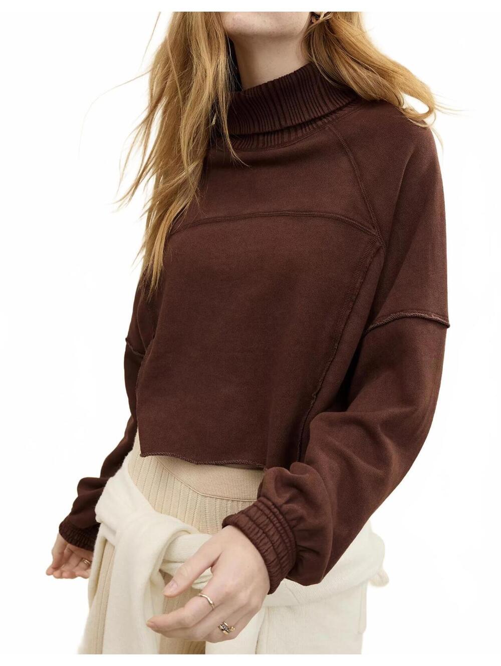 AE Aerie New Heights Turtleneck American Eagle Canyon Sun NWT XS